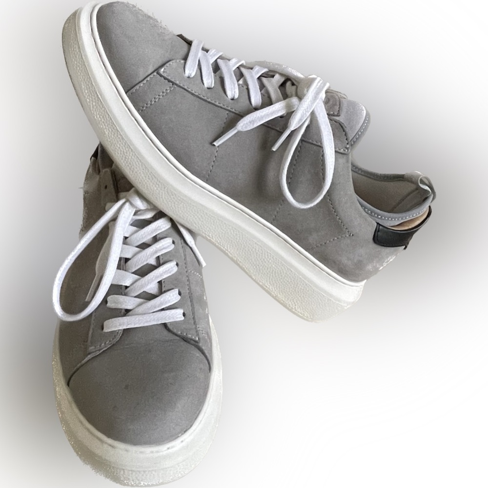 Greats Brooklyn Leather Suede Sneakers Women’s Size 7 Color Gray Made In Italy